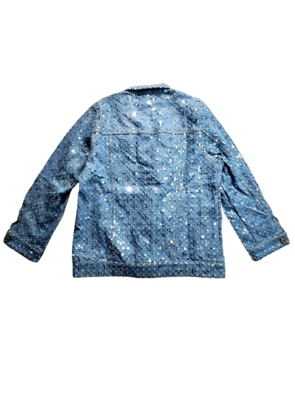 Welaken Girls Light Blue Jacket With Sequins Size 12Y 90% Cotton 10% Elastane